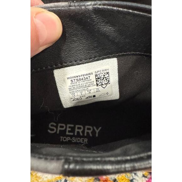 SPERRY Maya Belle Leather Back Zip Ankle Boots Textured Black Size 7.5 - Picture 7 of 7